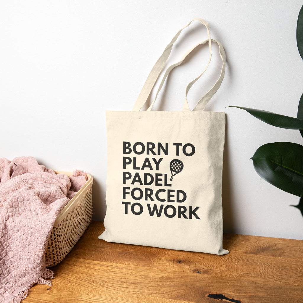 born to play padel tote bag