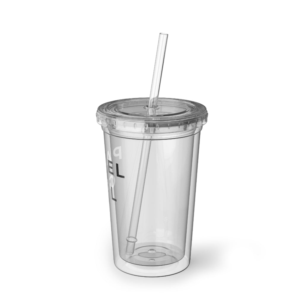 padel girl acrylic tumbler — clear travel cup with straw