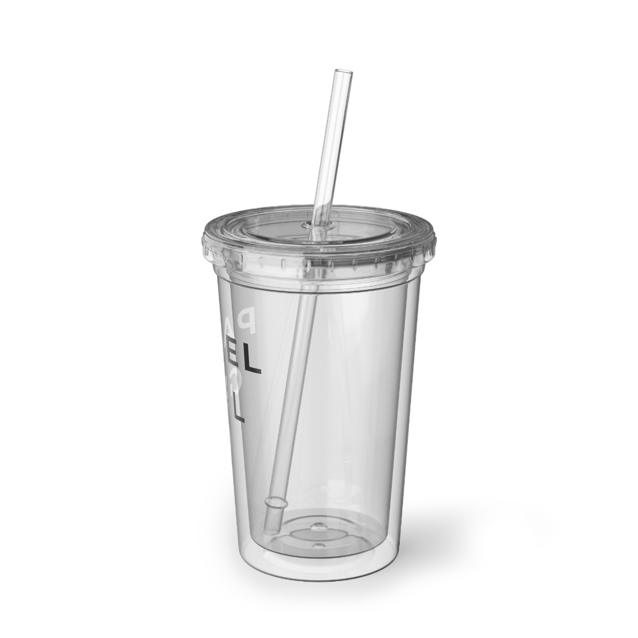 padel girl acrylic tumbler — clear travel cup with straw