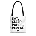 eat. sleep. padel. repeat. tote bag