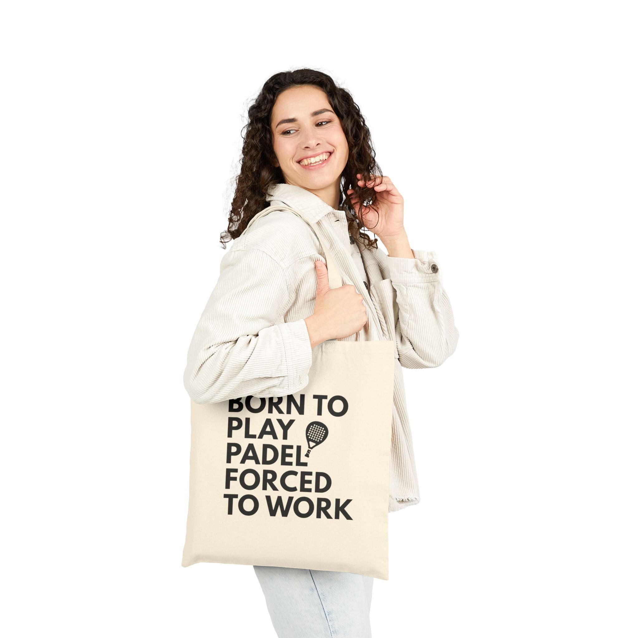 born to play padel tote bag